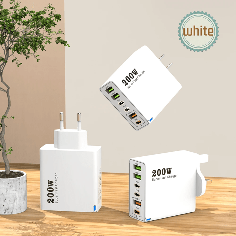 200W USB C Charger With 6 Ports For Fast Charging Multiple Devices Simultaneously 6