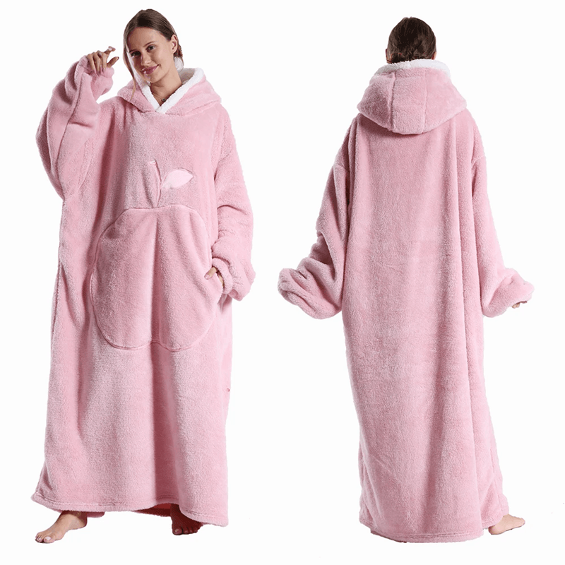 CozyWrap Extra Long Hooded Blanket With Sleeves  UltraSoft Winter Wearable Throw 1