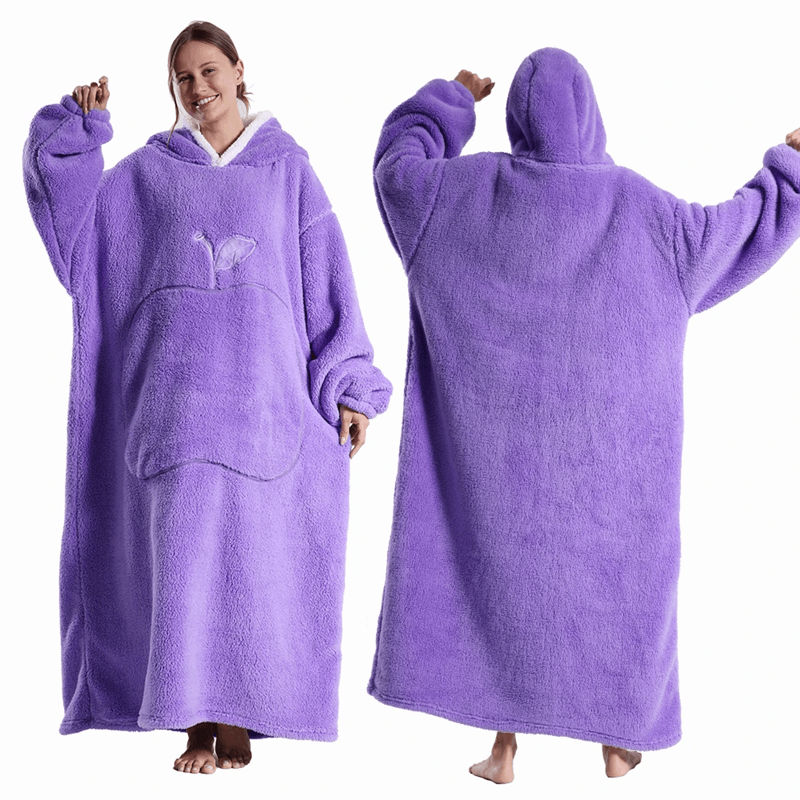 CozyWrap Extra Long Hooded Blanket With Sleeves  UltraSoft Winter Wearable Throw 3