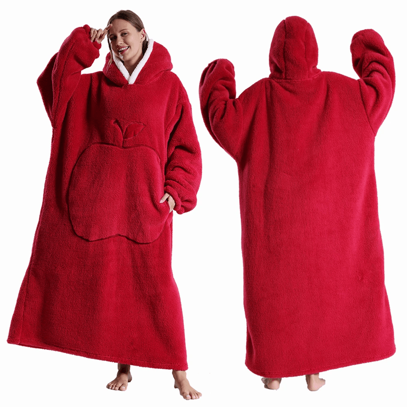 CozyWrap Extra Long Hooded Blanket With Sleeves  UltraSoft Winter Wearable Throw 4