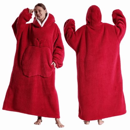 CozyWrap Extra Long Hooded Blanket With Sleeves  UltraSoft Winter Wearable Throw 4