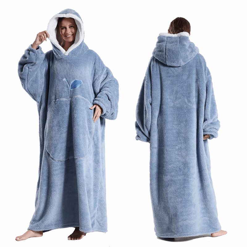 CozyWrap Extra Long Hooded Blanket With Sleeves  UltraSoft Winter Wearable Throw 9