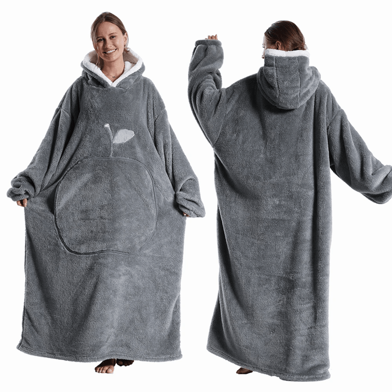 CozyWrap Extra Long Hooded Blanket With Sleeves  UltraSoft Winter Wearable Throw 8