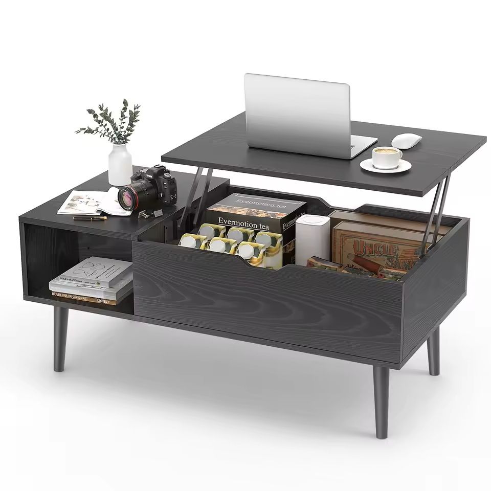 LiftTop Coffee Table With Adjustable Storage Shelf 39x20 In 6