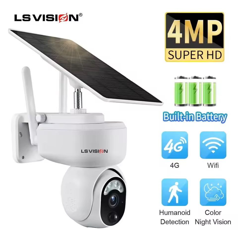 4MP Wireless PTZ Security Camera with Motion Detection and Solar Power
