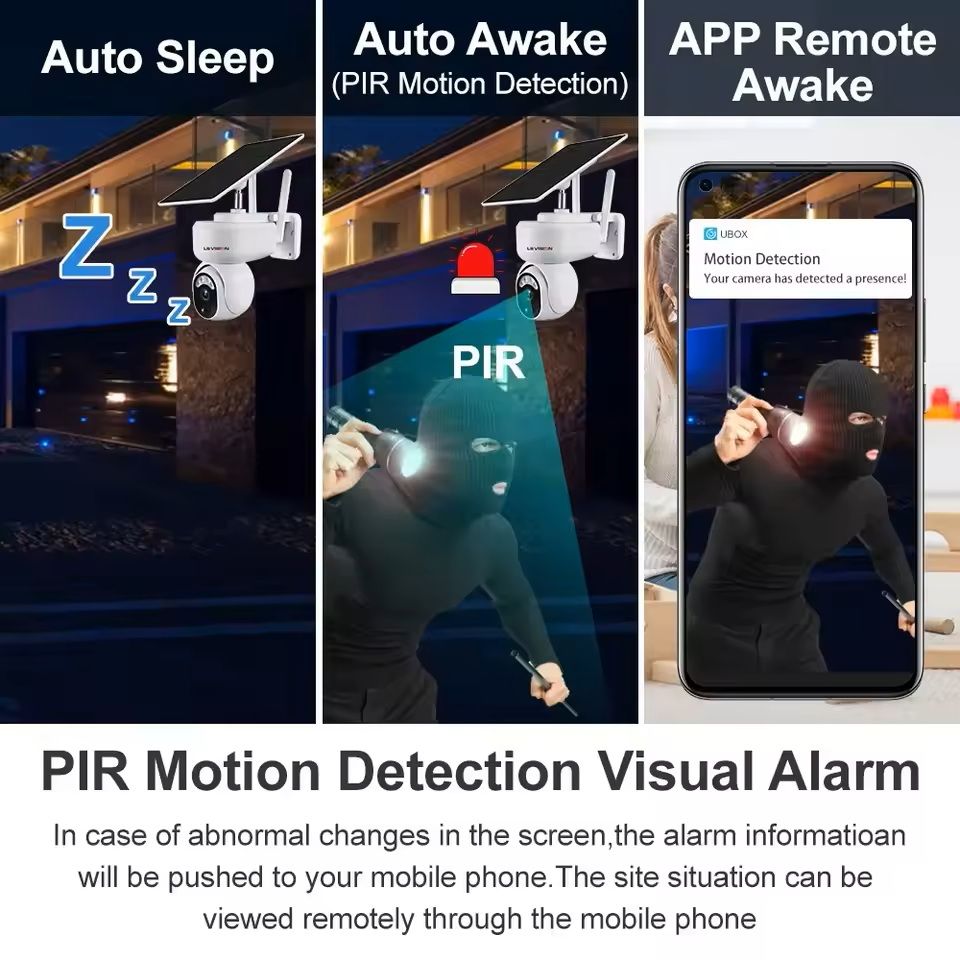 4MP Wireless PTZ Security Camera With Motion Detection And Solar Power 3