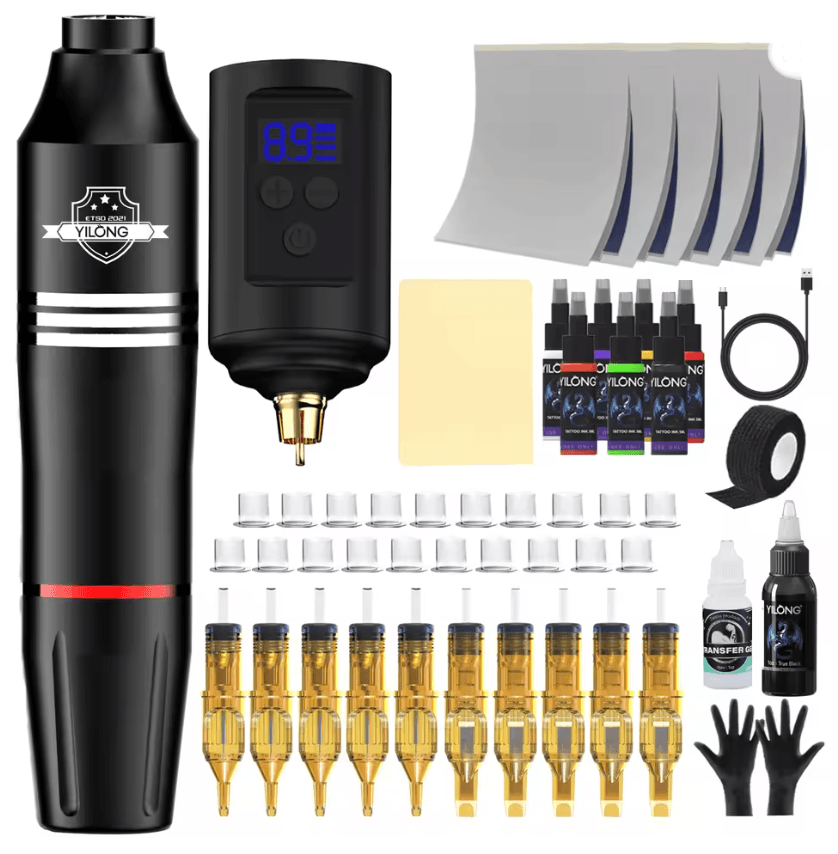 Wireless Tattoo Kit With Rotary Tattoo Machine And Cartridge Needles For Beginners And Professional 2