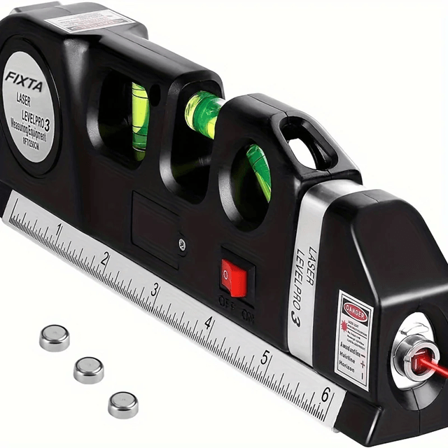 Multipurpose Laser Level Line Tool with Tape Measure and Cross Line for DIY and Home Projects