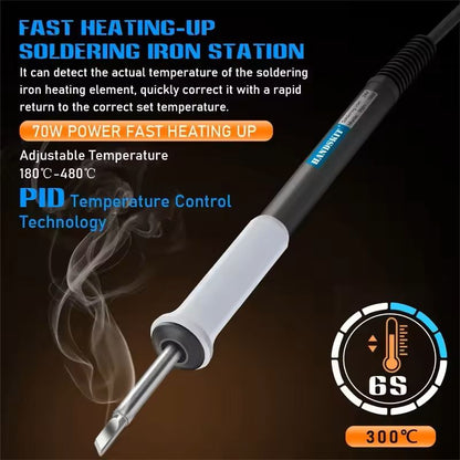LCD Digital Temperature Adjustable Soldering Station For Electronics Repair 2