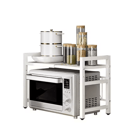 Expandable Microwave Shelf Organizer Adjustable Rust Proof Countertop Storage Rack 7