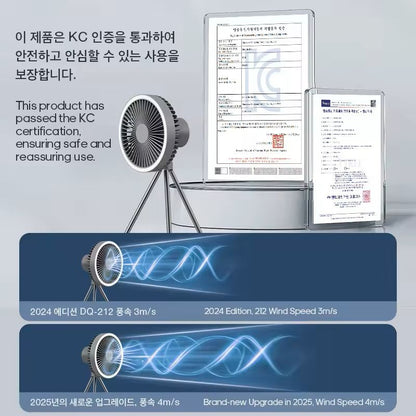 Rechargeable Camping Fan With LED Light And Power Bank 1