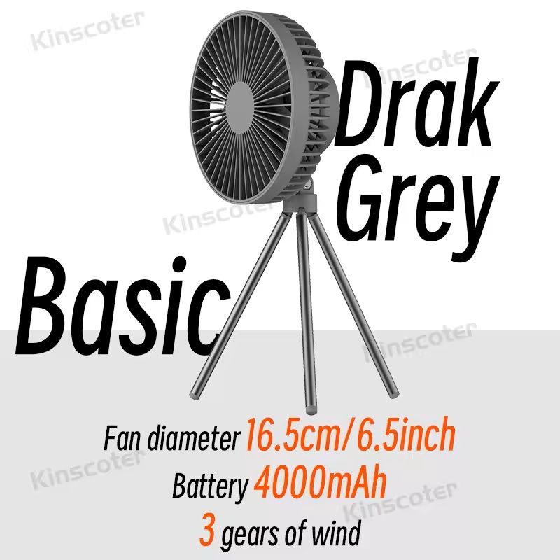 Rechargeable Camping Fan With LED Light And Power Bank 6