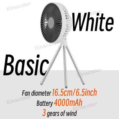 Rechargeable Camping Fan With LED Light And Power Bank 9