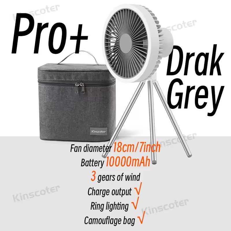 Rechargeable Camping Fan With LED Light And Power Bank 13