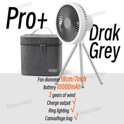 Rechargeable Camping Fan With LED Light And Power Bank 13