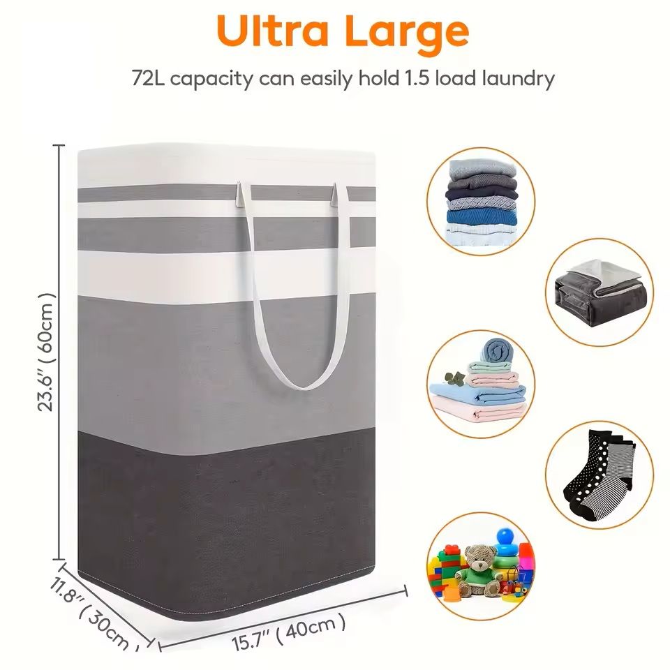 Large Laundry Basket With Handles 75L Capacity 5