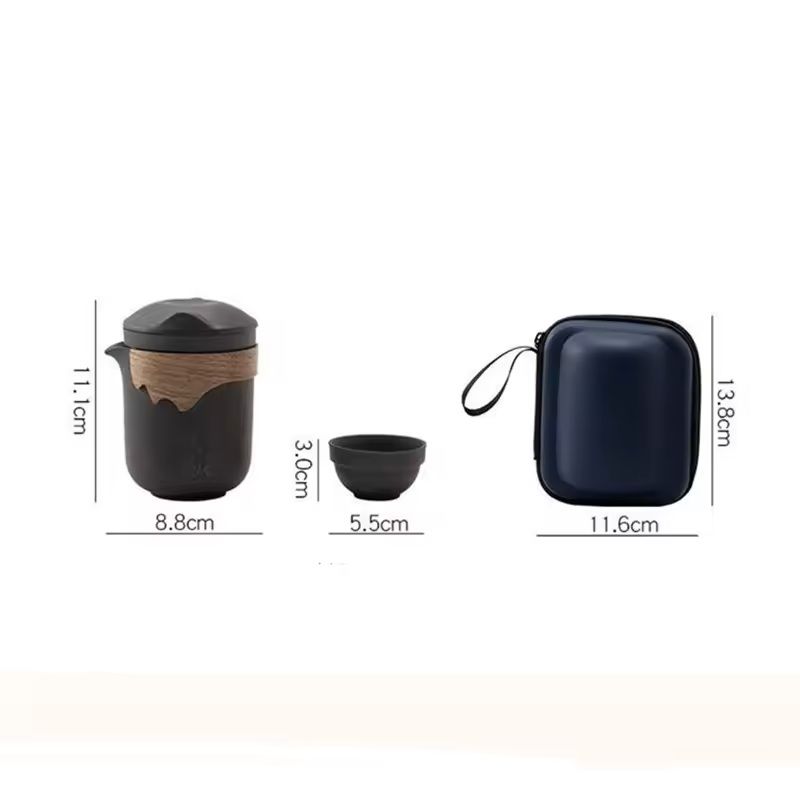Portable Chinese Clay Tea Set With Infuser And Cups 5