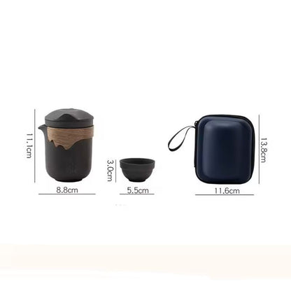 Portable Chinese Clay Tea Set With Infuser And Cups 5