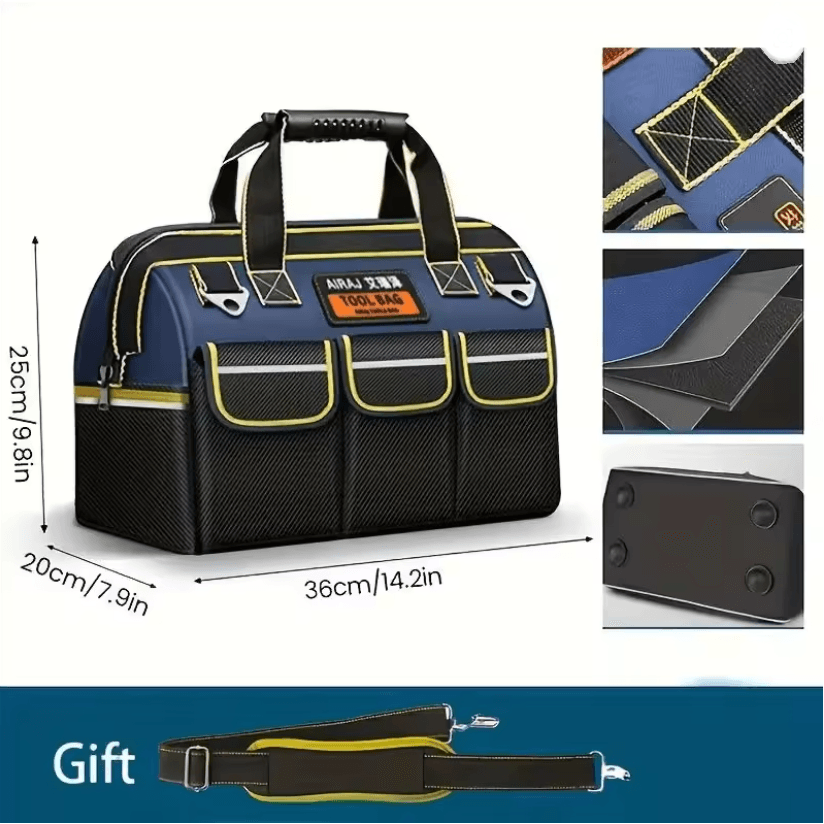 AIRAJ Heavy Duty Electrician Tool Bag Waterproof Oxford Cloth Organizer 6