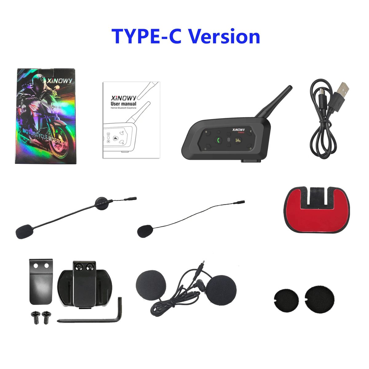 XINOWY V6 Pro Motorcycle Bluetooth Intercom System For Helmet Communication 4