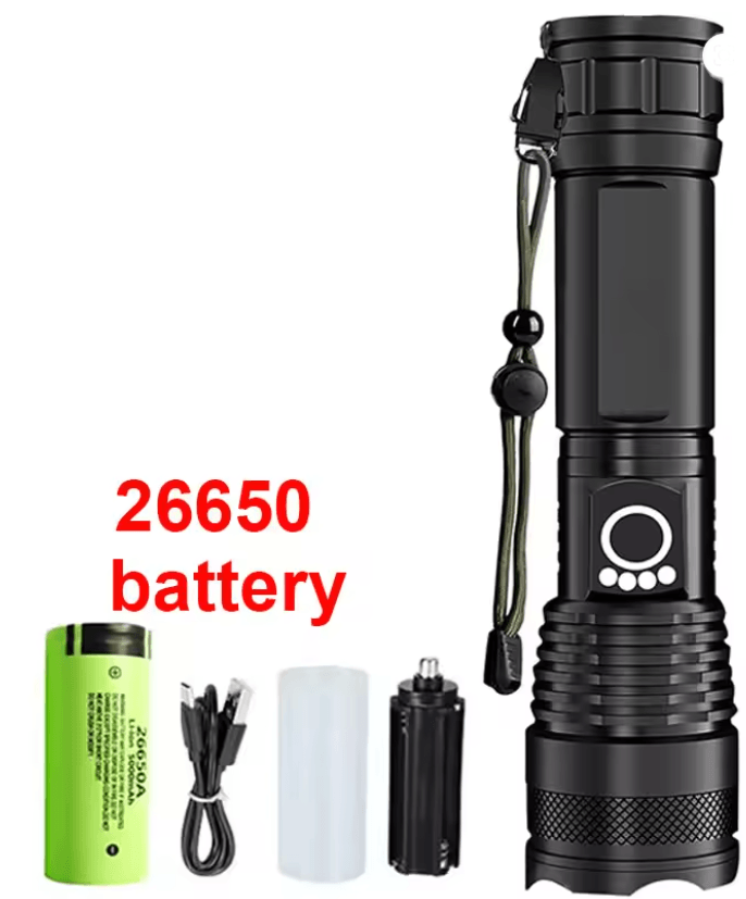 High Power Rechargeable Tactical Flashlight With Telescopic Zoom For Camping And Outdoor Use 6