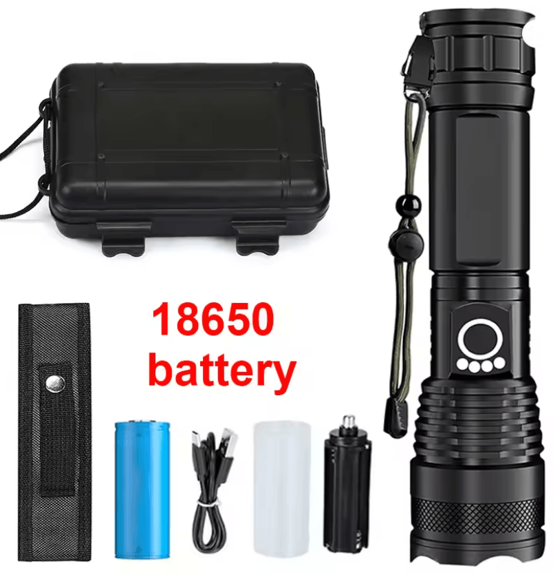 High Power Rechargeable Tactical Flashlight With Telescopic Zoom For Camping And Outdoor Use 7