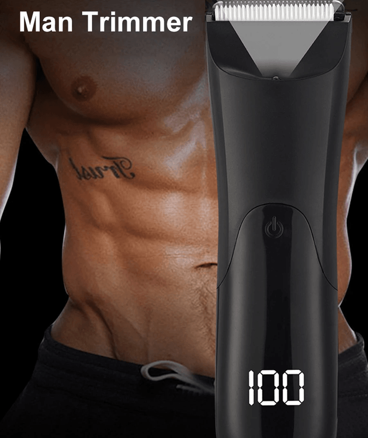 Men's Electric Body Hair Trimmer for Groin Beard Chest and Full Body Grooming