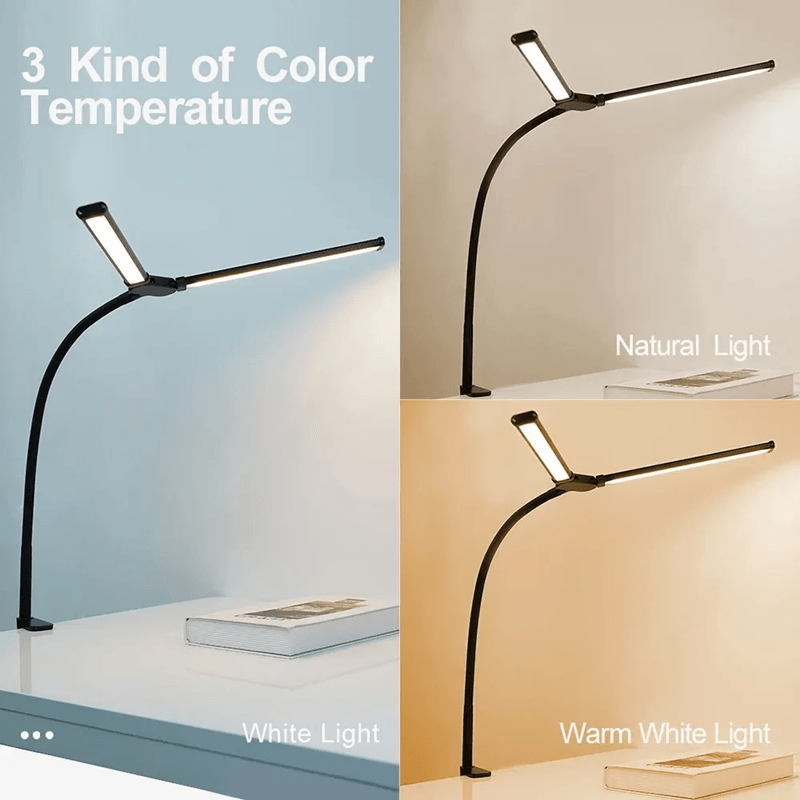 Dimmable Clip On LED Desk Lamp With Flexible Arm For Reading Office And Computer Use 2