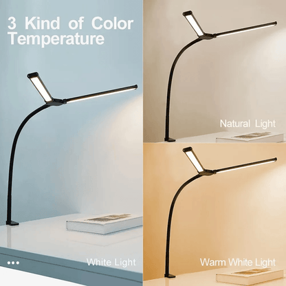 Dimmable Clip On LED Desk Lamp With Flexible Arm For Reading Office And Computer Use 2