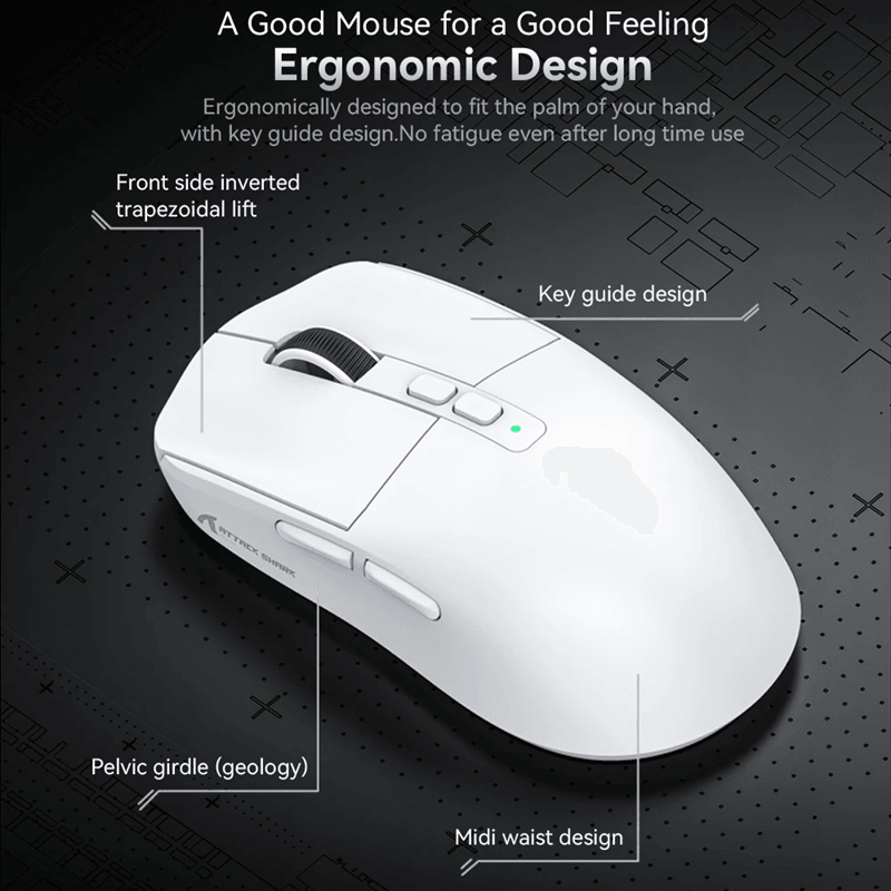X6 Lightweight Wireless Gaming Mouse With Tri Mode Connectivity And RGB Backlight 2