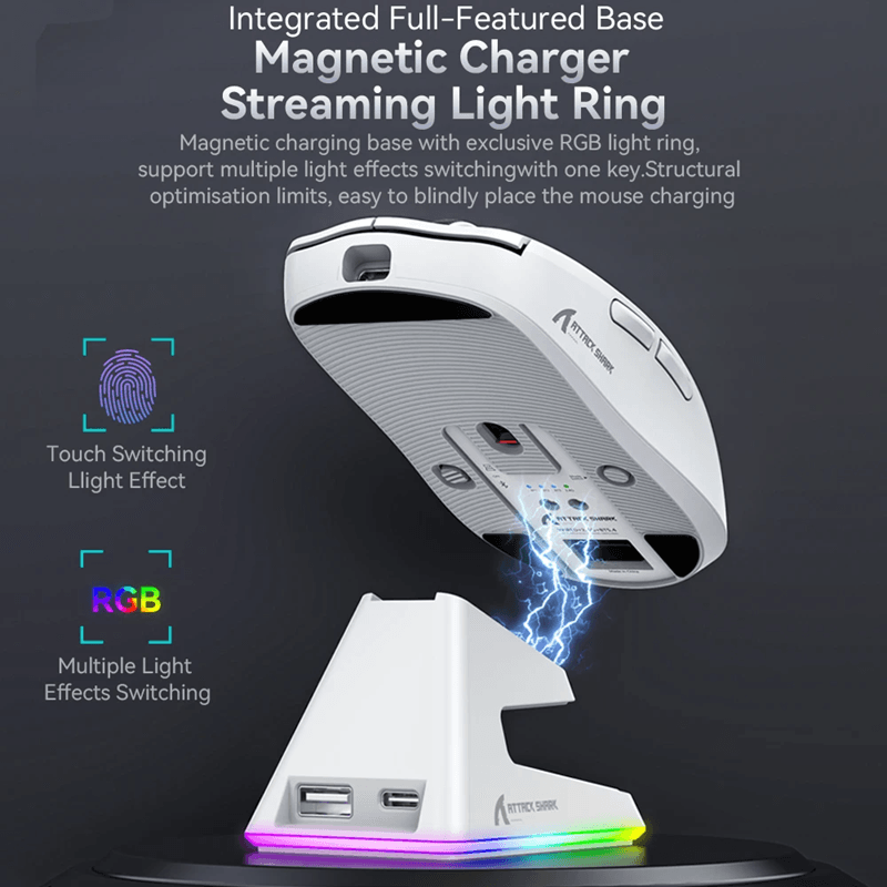 X6 Lightweight Wireless Gaming Mouse With Tri Mode Connectivity And RGB Backlight 3