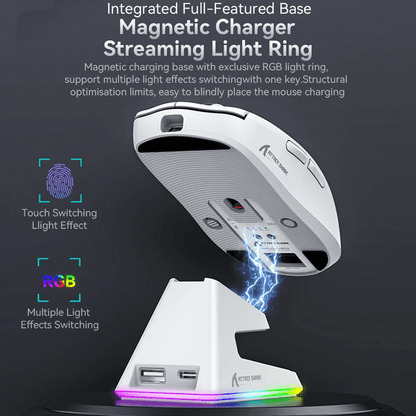 X6 Lightweight Wireless Gaming Mouse With Tri Mode Connectivity And RGB Backlight 3
