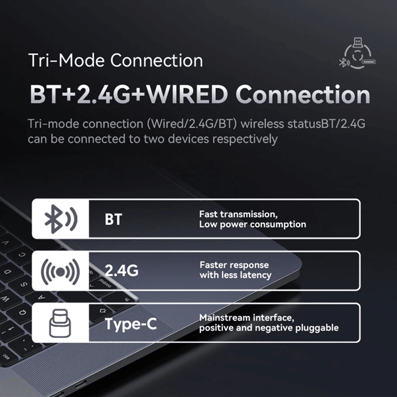 X6 Lightweight Wireless Gaming Mouse With Tri Mode Connectivity And RGB Backlight 4