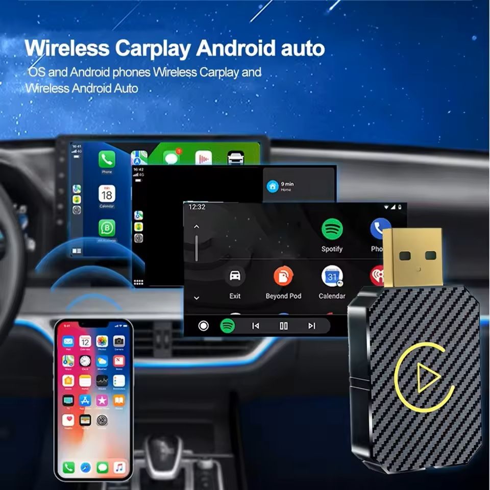 2in1 Wireless CarPlay And Android Auto Adapter Plug And Play 4