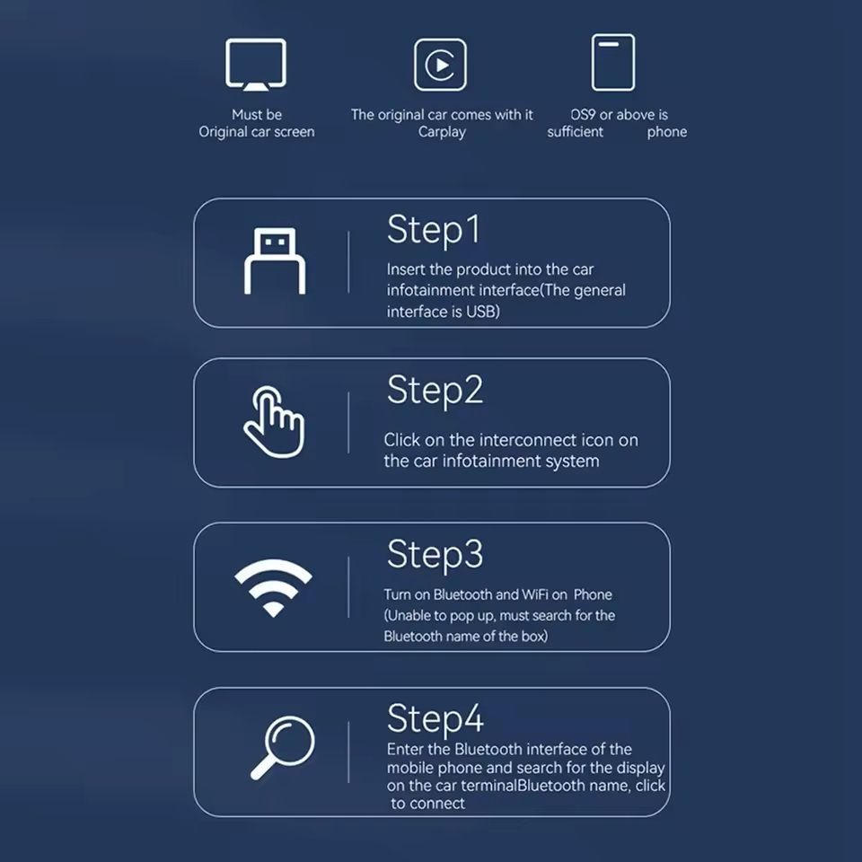 2in1 Wireless CarPlay And Android Auto Adapter Plug And Play 5