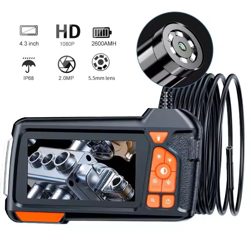 4.3" LCD HD Endoscope Camera with Waterproof Borescope and LED Lights