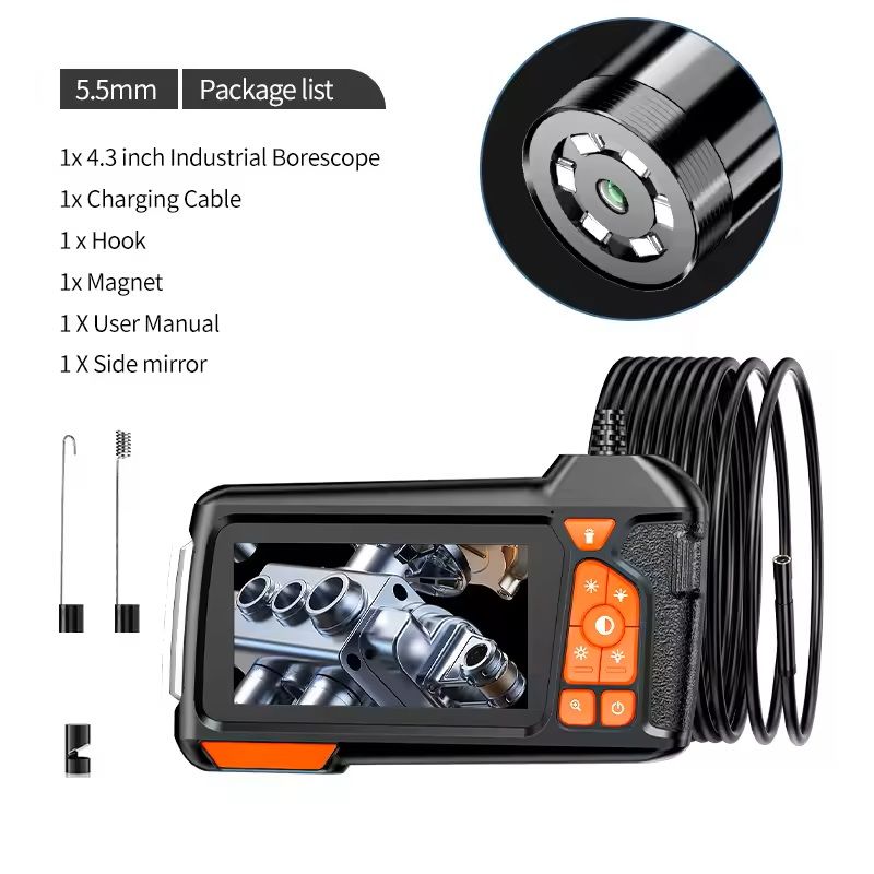 43 LCD HD Endoscope Camera With Waterproof Borescope And LED Lights 6