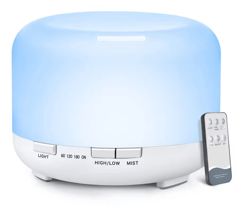 500ml Ultrasonic Essential Oil Diffuser with Remote Control and LED Light for Home or Office