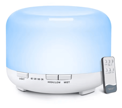 500ml Ultrasonic Essential Oil Diffuser with Remote Control and LED Light for Home or Office