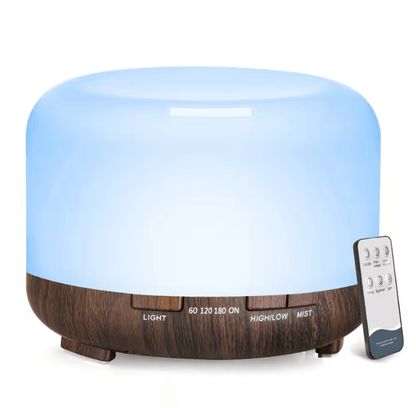 500ml Ultrasonic Essential Oil Diffuser With Remote Control And LED Light For Home Or Office 3