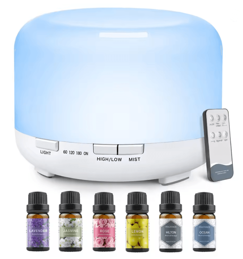 500ml Ultrasonic Essential Oil Diffuser With Remote Control And LED Light For Home Or Office 4