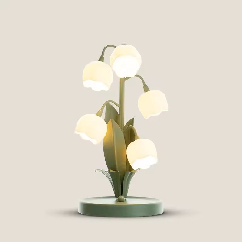 LED Flower Table Lamp with 3-Color Landscape Lighting