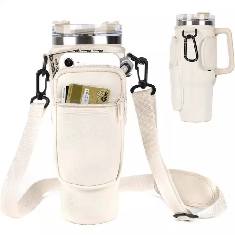 Water Bottle Carrier Bag With Adjustable Strap And Pocket For Stanley 40oz Tumbler 1