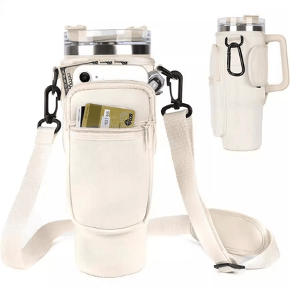 Water Bottle Carrier Bag With Adjustable Strap And Pocket For Stanley 40oz Tumbler 1