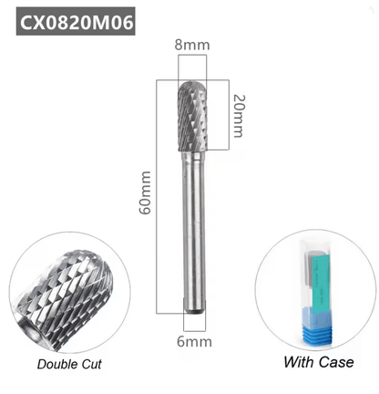 Tungsten Carbide Rotary File With Ball Nose Tip 6mm Single Cut Milling Burr For Metal Carving 3