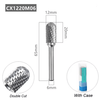 Tungsten Carbide Rotary File With Ball Nose Tip 6mm Single Cut Milling Burr For Metal Carving 5