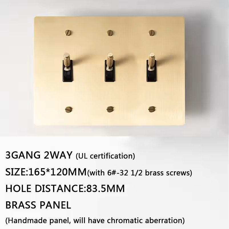 Golden Brass Panel Switch And Socket Collection  Toggle USB GFCI And Dimmer Options 9