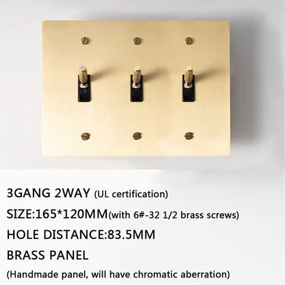 Golden Brass Panel Switch And Socket Collection  Toggle USB GFCI And Dimmer Options 9