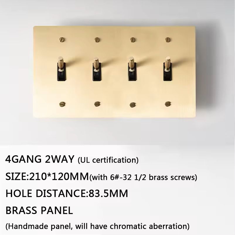 Golden Brass Panel Switch And Socket Collection  Toggle USB GFCI And Dimmer Options 10