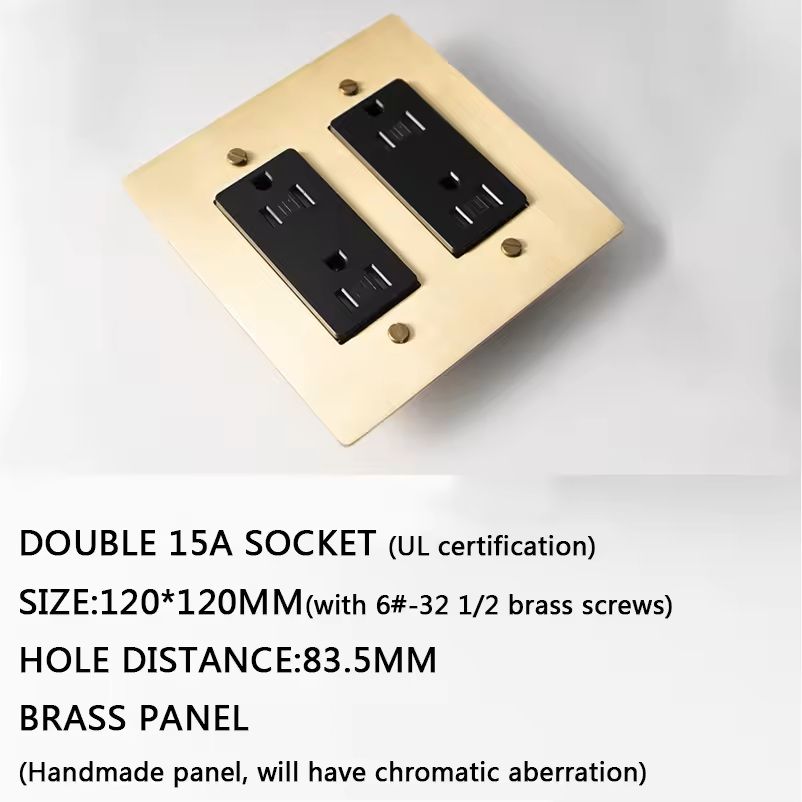 Golden Brass Panel Switch And Socket Collection  Toggle USB GFCI And Dimmer Options 11